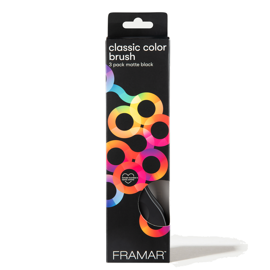 Framar Classic Color Tint Brush 3pk - Matte Black