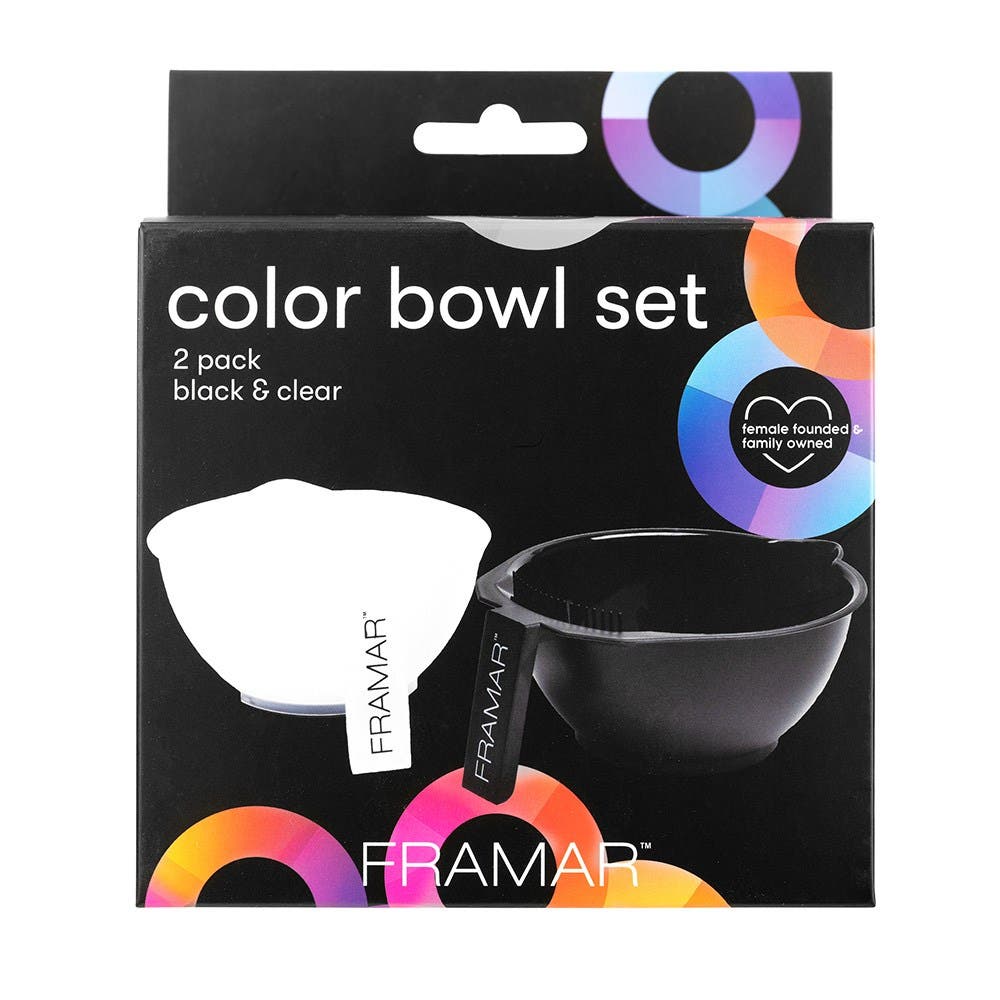 Framar Color Bowl Set 2pk - Black & Clear