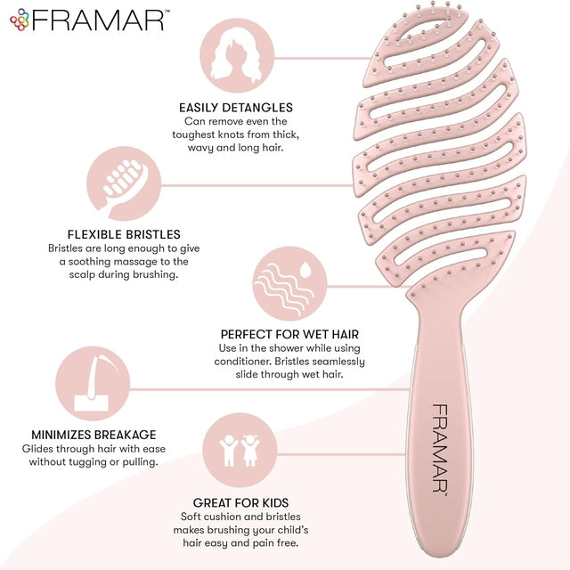 Framar Flex Hair Brush - Champagne