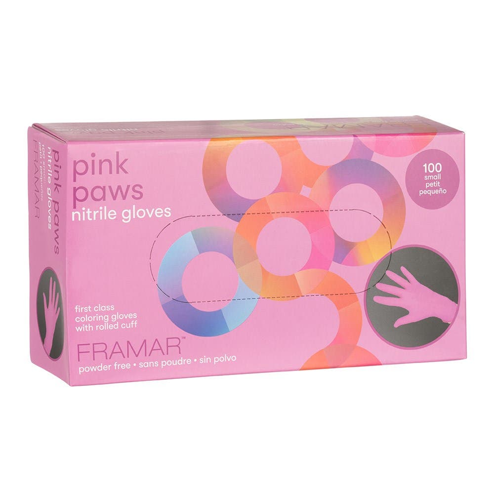 Framar Pink Paws Nitrile Gloves Small 100pc