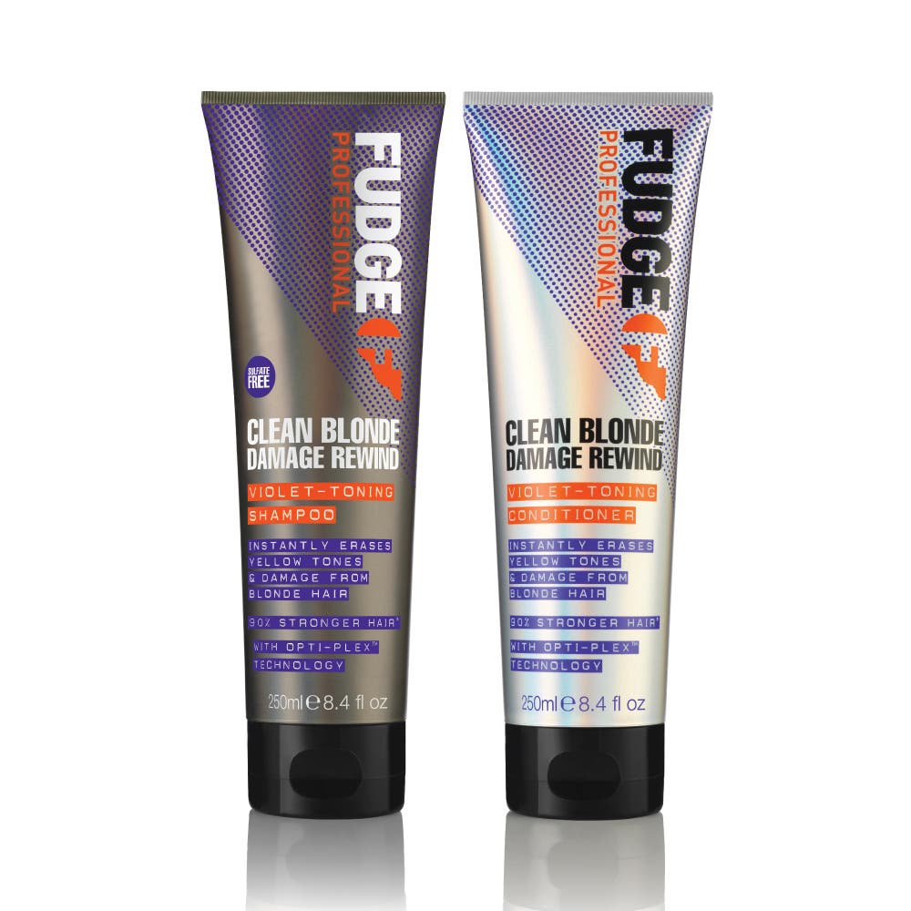 Fudge Damage Rewind Violet -Toning Shampoo & Conditioner Duo, Instant Erases Yellow Tones 250ml