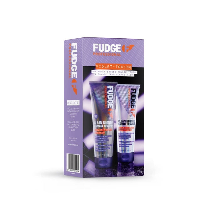 Fudge Damage Rewind Violet -Toning Shampoo & Conditioner Duo, Instant Erases Yellow Tones 250ml