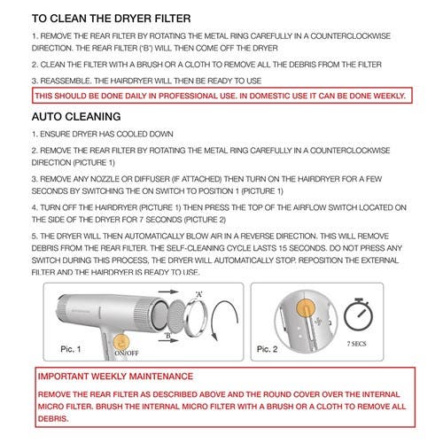 Gama IQ Perfetto Hair Dryer Back Filter - Silver