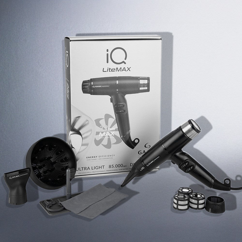 Gama Professional iQ Perfetto LiteMAX Hair Dryer - Black