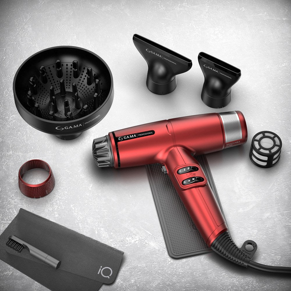 Gama Professional iQ Perfetto LiteMAX Hair Dryer - Red