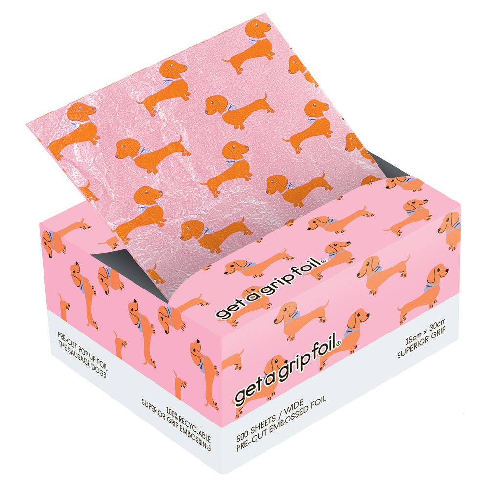 Get a Grip Foil - Pre-Cut Pop Up Foil 15x30cm 500 Embossed Sheets - Sausage Dog GG01