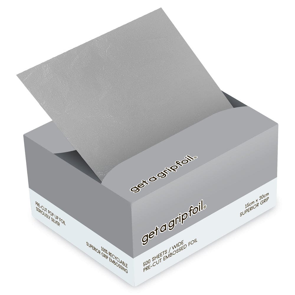 Get a Grip Foil - Pre-Cut Pop Up Foil 15x30cm 500 Embossed Sheets - Seriously Silver GG04