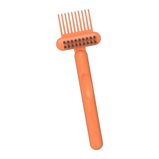 Hair Brush Cleaning Tool 2-In-1 Comb/ Cleaning Brush Remover For Removing Hair Dust - Orange