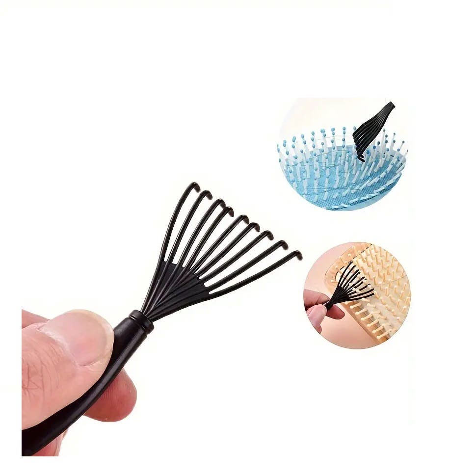 Hair Brush Cleaning Tool Comb RAKE Black Plastic - Black