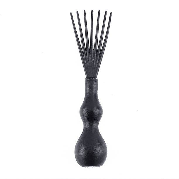 Hair Brush Cleaning Tool Comb RAKE Black Plastic - Black