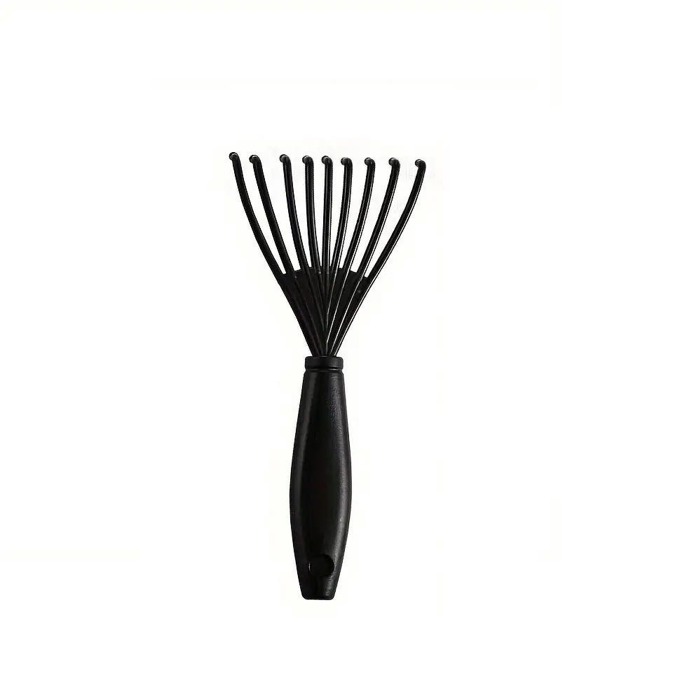 Hair Brush Cleaning Tool Comb RAKE Black Plastic - Black