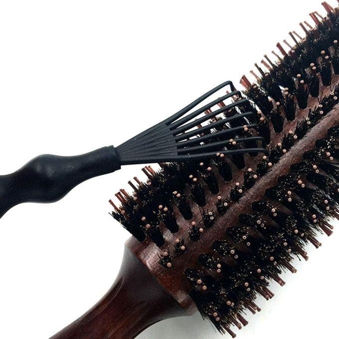 Hair Brush Cleaning Tool Comb RAKE Black Plastic - Black