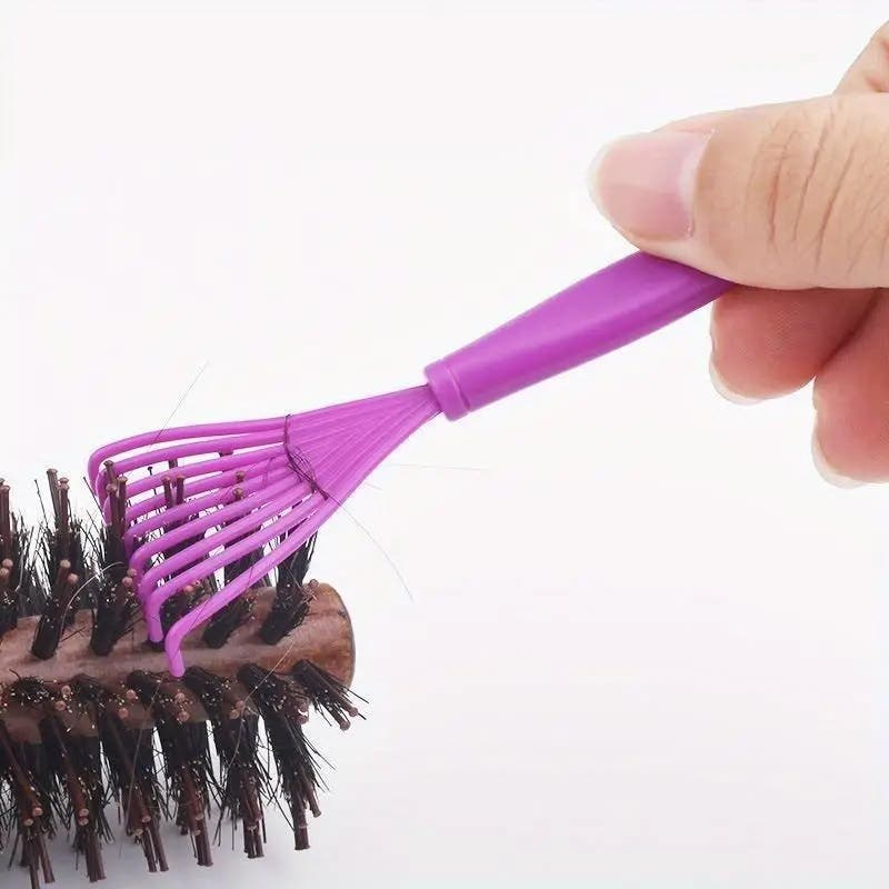 Hair Brush Cleaning Tool Comb RAKE Plastic - Purple