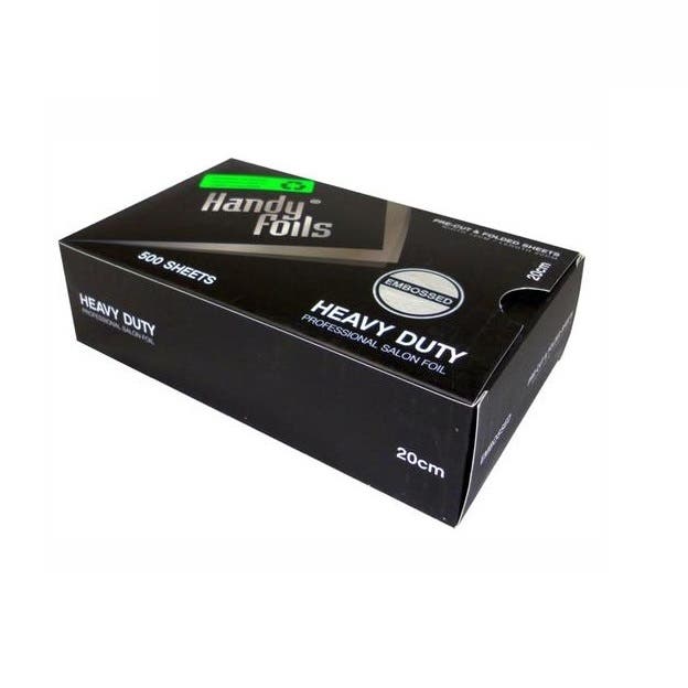 Handy Foils Heavy Duty 500 Pre-Cut, Embosses and Folded Sheets - 12x20cm - 18 Micron Silver