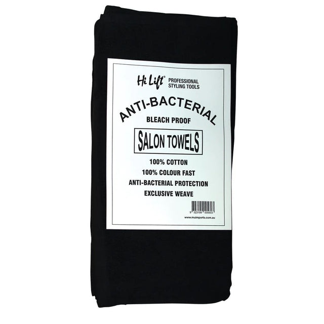 Hi Lift 10 Black Salon Towels 100% Colour And Bleach Resistant 130g