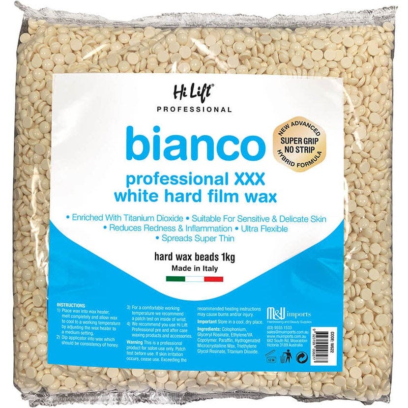 Hi Lift Bianco White Hard Firm Wax beads - 1kg Bag