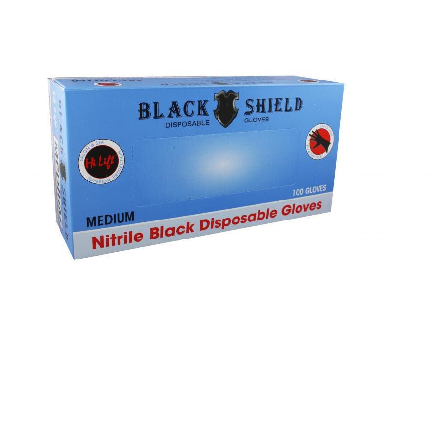 Hi Lift Black Shield Disposable Black Gloves 100 pieces *choose size