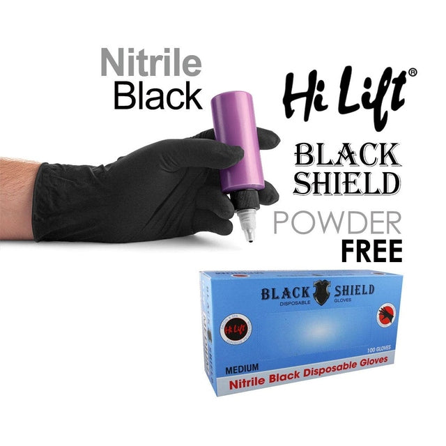 Hi Lift Black Shield Disposable Black Gloves 100 pieces *choose size