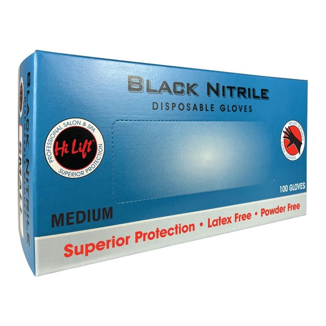 Hi Lift Black Shield Disposable Black Gloves 100 pieces *choose size