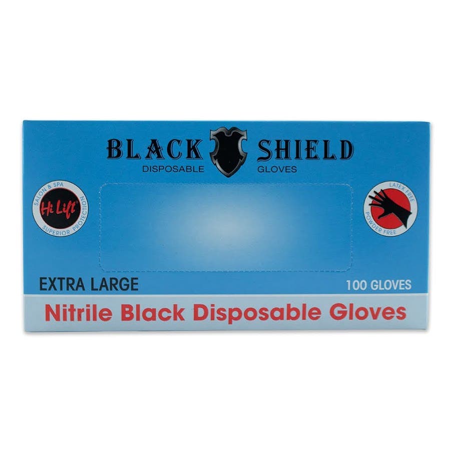 Hi Lift Black Shield Disposable Black Gloves 100 pieces *choose size
