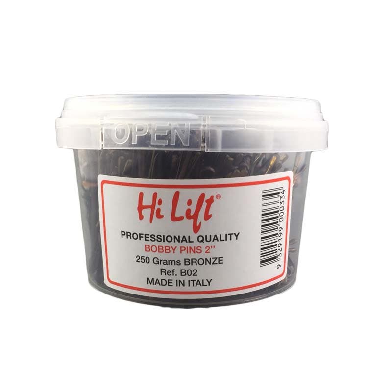 Hi Lift Bobby Pins 2" Bronze 250g Tub - B02