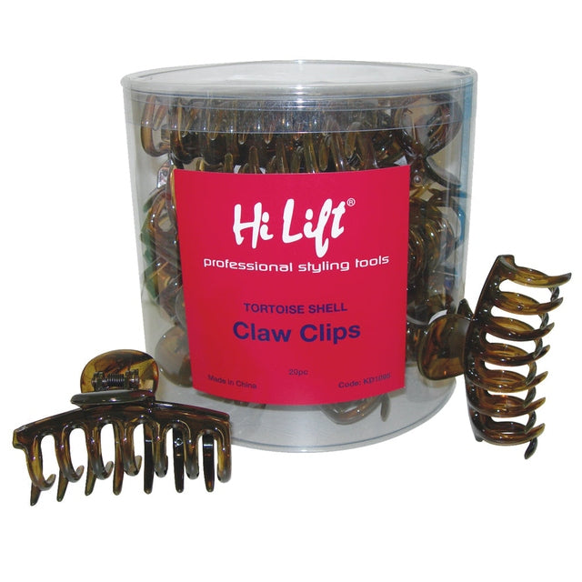 Hi Lift Tortoise Shell Claw Clips 20 Piece Tub