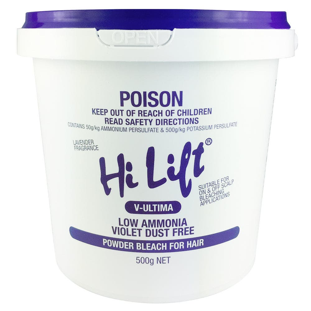 Hi Lift V-Ultima Low Ammonia Violet Dust Free Powder Bleach 500g Tub