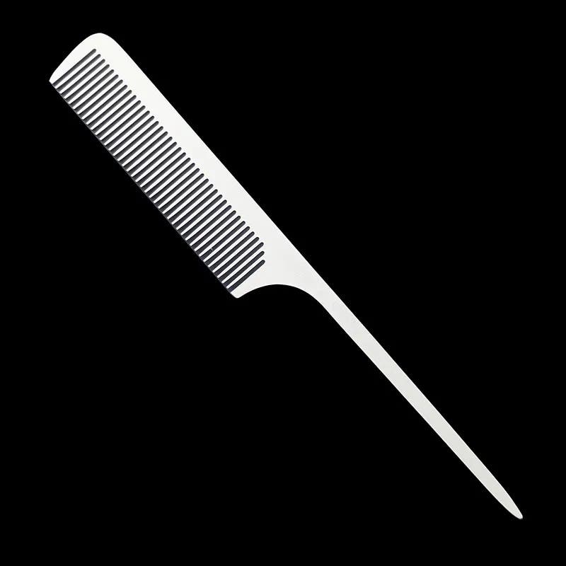 High Quality Stainless Steel Silver Metal Pintail Comb - Large K8