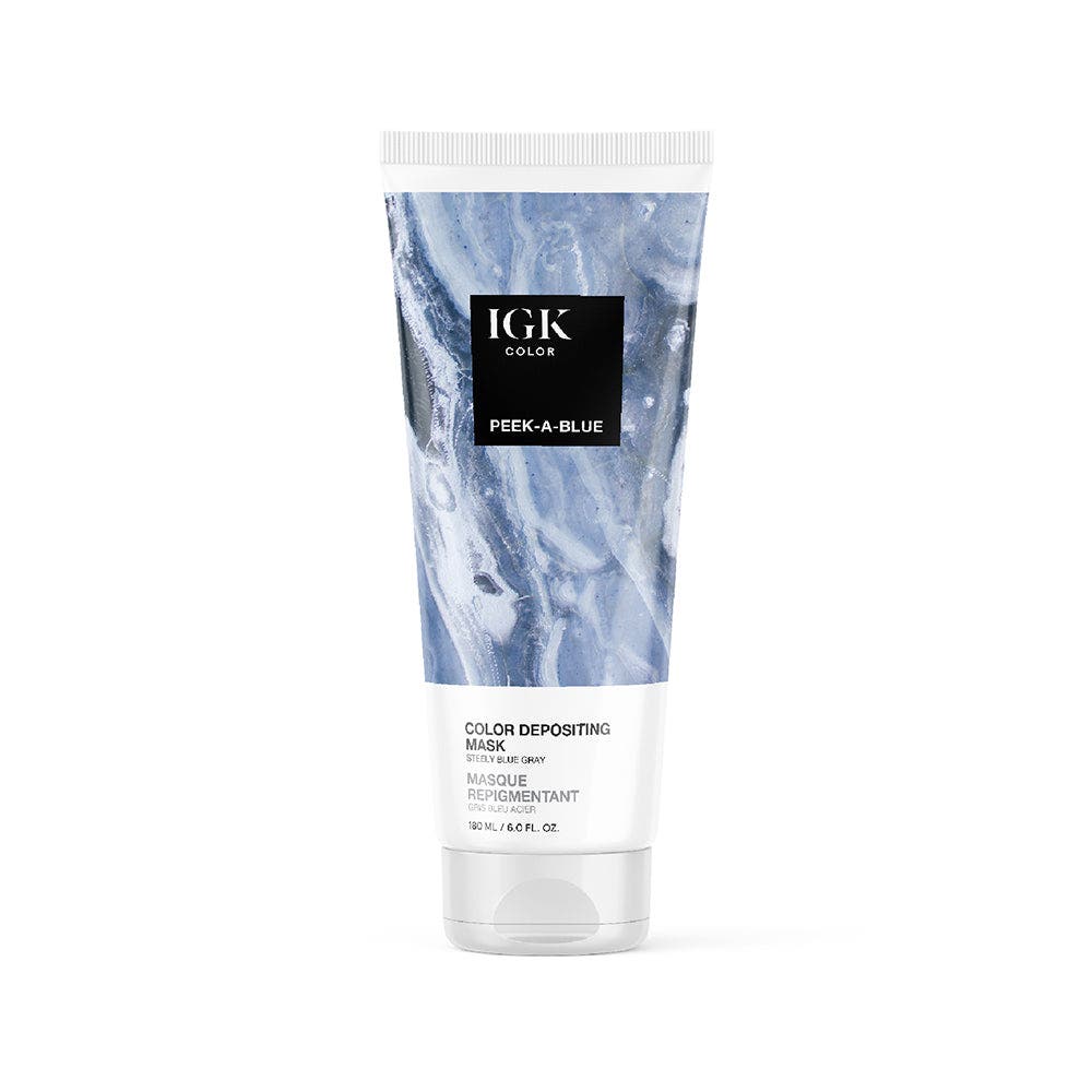 IGK Color Depositing Mask 180ml - Peek-a-Blue Steely Blue Gray