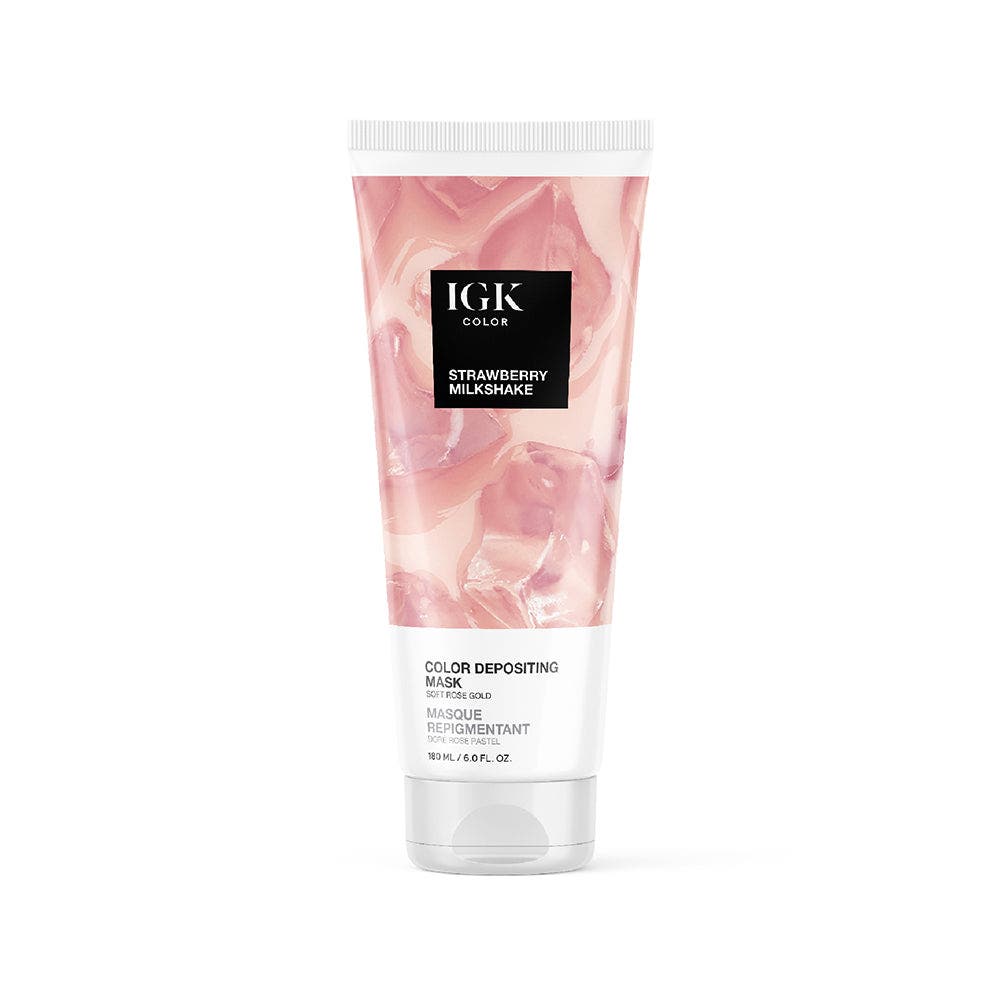 IGK Color Depositing Mask 180ml - Strawberry Milkshake Soft Rose Gold