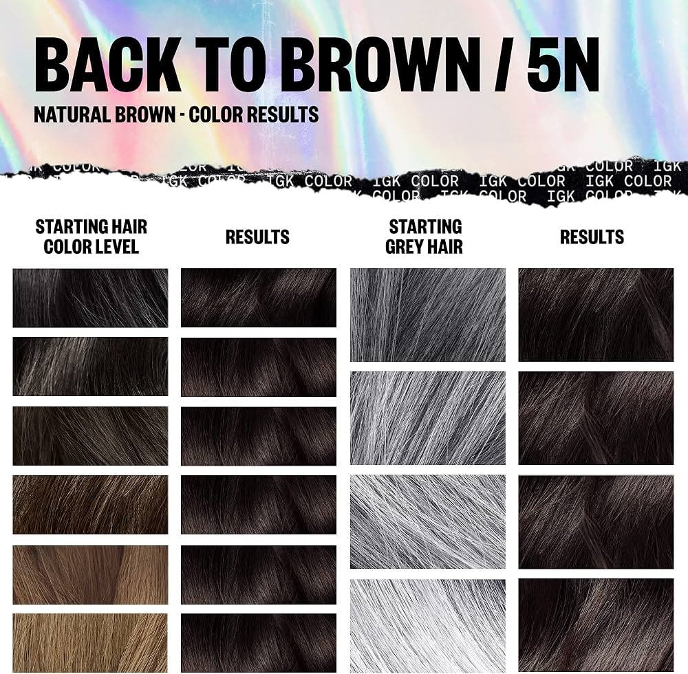 IGK Permanent Hair Color Kit - Back to Brown 5N Natural Brown