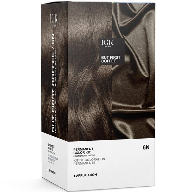 IGK Permanent Hair Color Kit - But First Coffee 6N Light Natural Brown