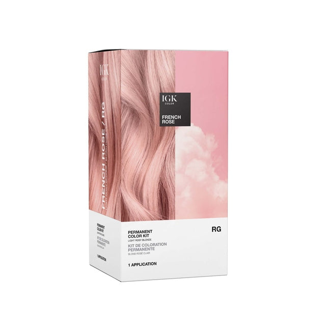 IGK Permanent Hair Color Kit - French Rose RG Light Rosy Blonde