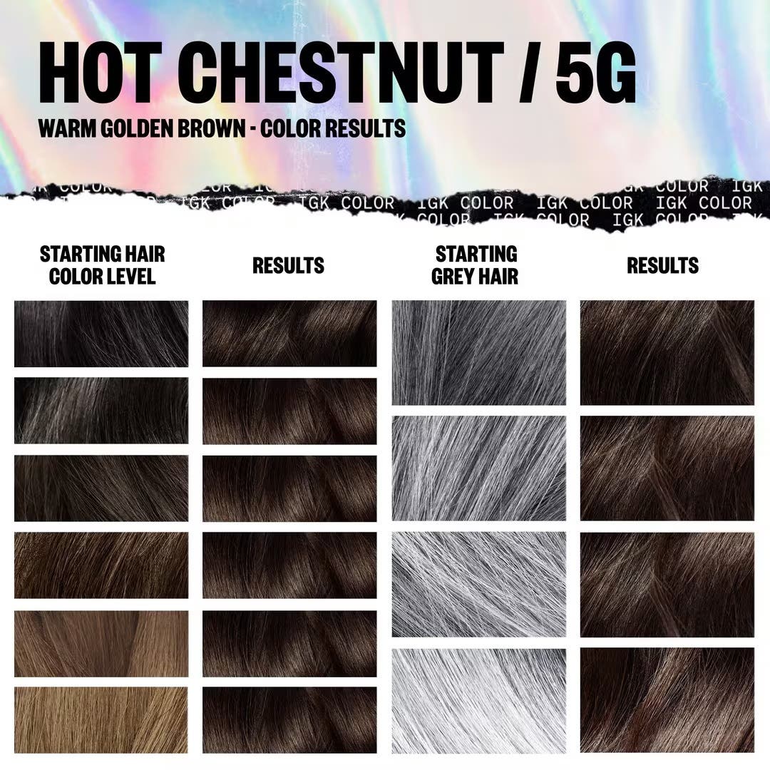 IGK Permanent Hair Color Kit - Hot Chestnut 5G Warm Golden Brown