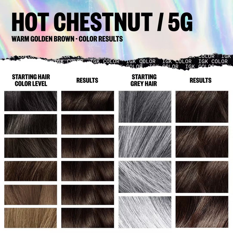 IGK Permanent Hair Color Kit - Hot Chestnut 5G Warm Golden Brown