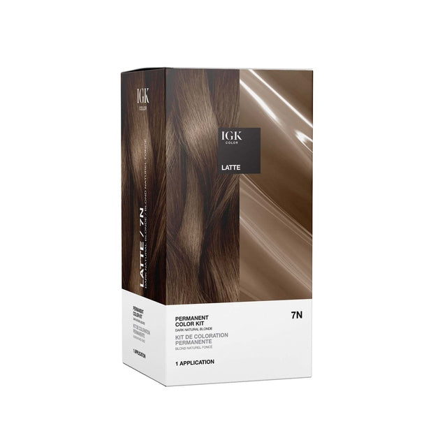IGK Permanent Hair Color Kit - Latte 7N Dark Natural Blonde