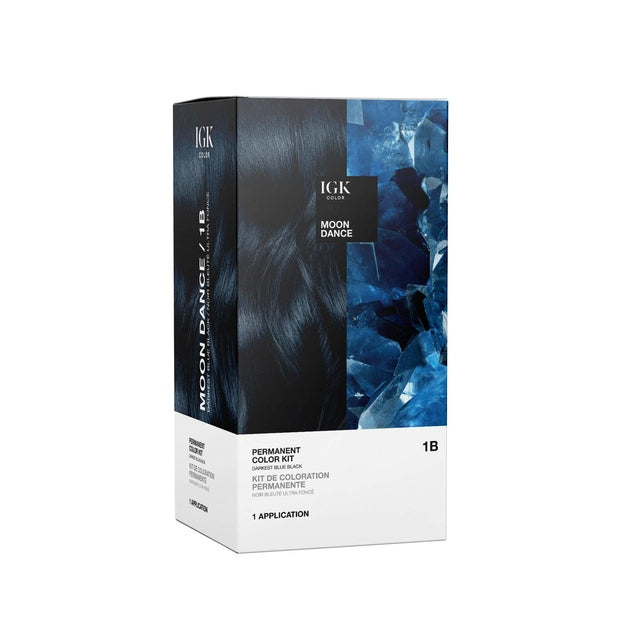 IGK Permanent Hair Color Kit - Moon Dance 1B Darkest Blue Black