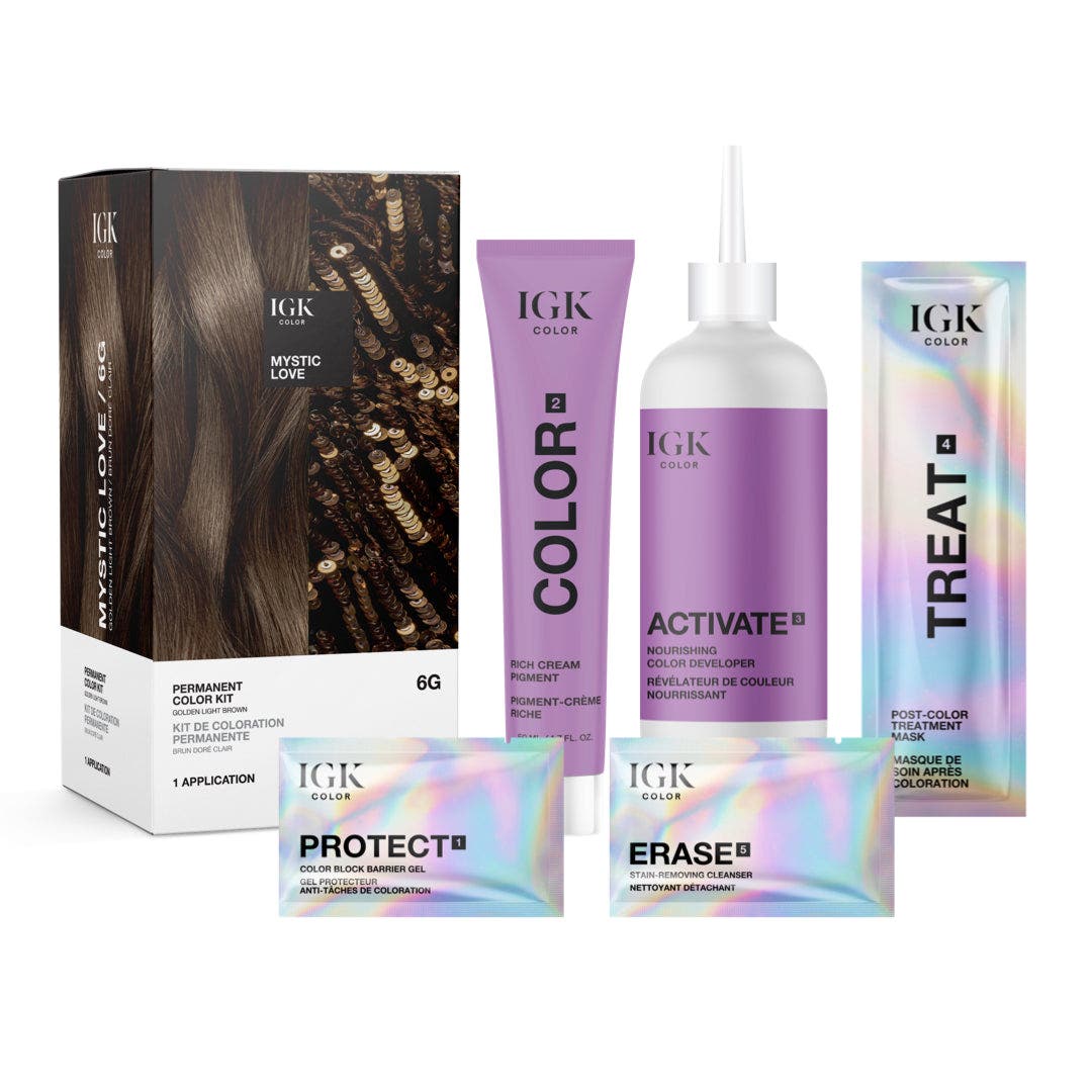 IGK Permanent Hair Color Kit - Mystic Love 6G Golden Light Brown