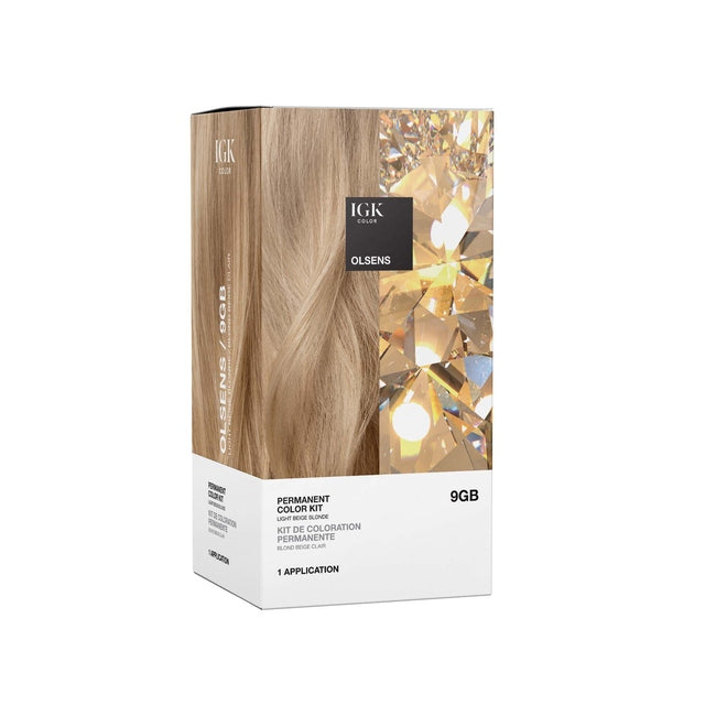 IGK Permanent Hair Color Kit - Olsens 9GB Light Beige Blonde