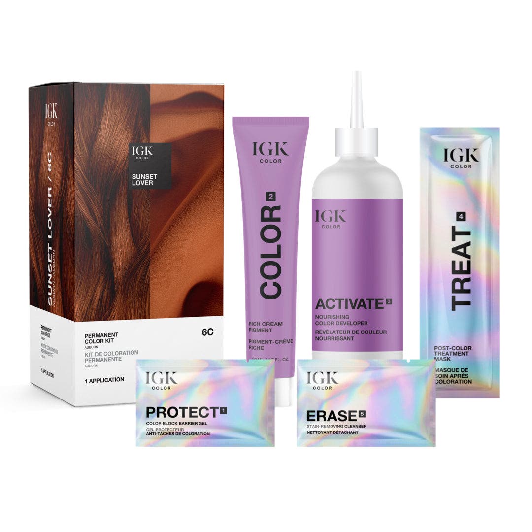 IGK Permanent Hair Color Kit - Sunset Lover 6C Auburn