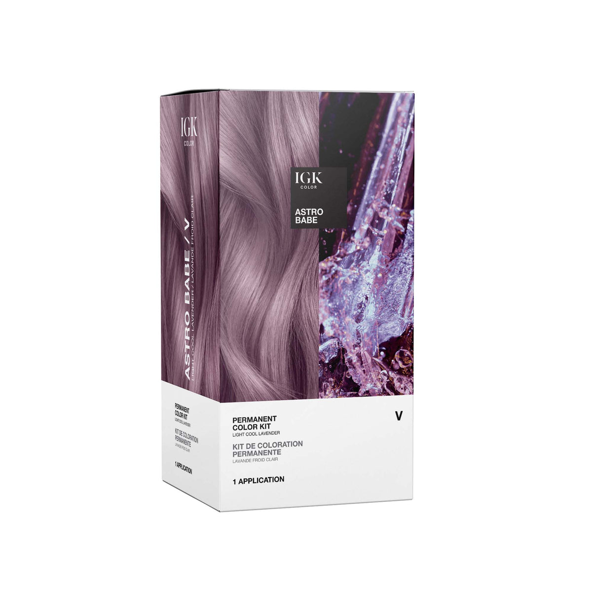 IGK Permanent Hair Color Kit - Astro Babe V (Light Cool Lavender)
