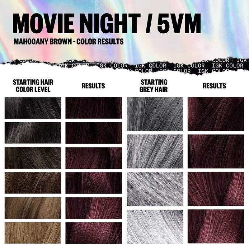 IGK Permanent Hair Color Kit - Movie Night 5VM (Mahogany Brown)