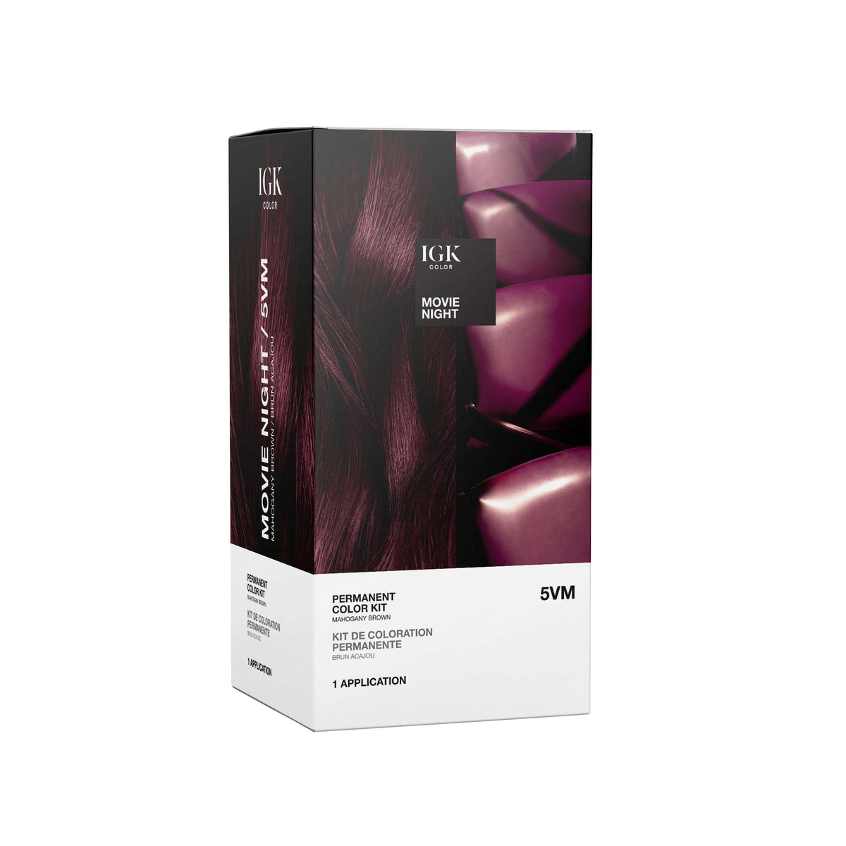 IGK Permanent Hair Color Kit - Movie Night 5VM (Mahogany Brown)