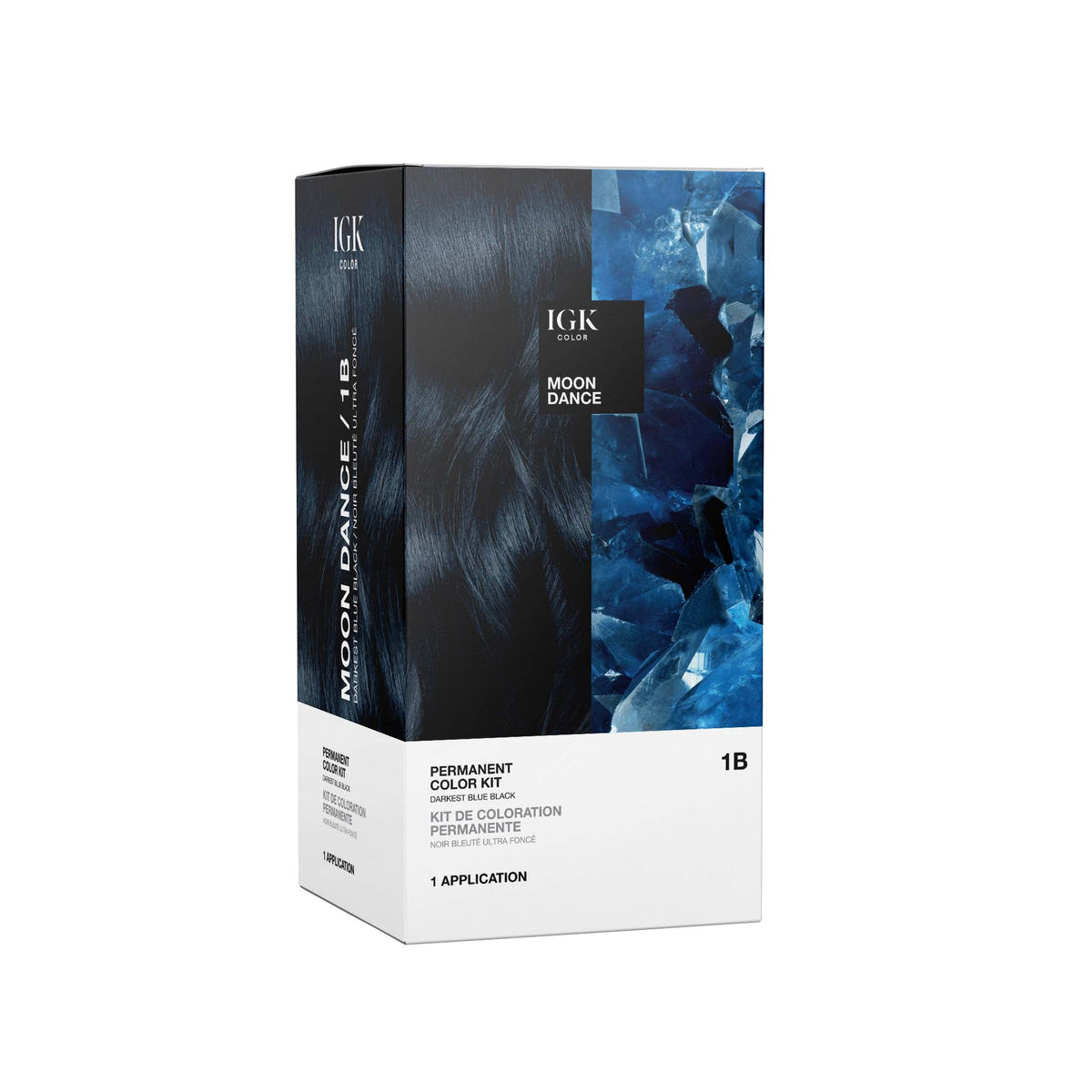 IGK Permanent Hair Color Kit - Moon Dance 1B (Darkest Blue Black)