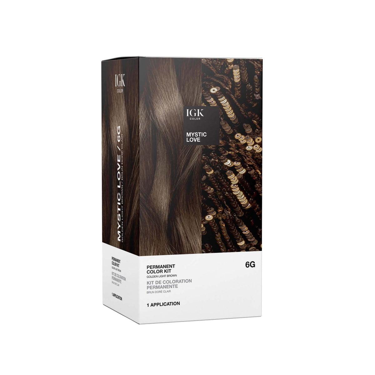 IGK Permanent Hair Color Kit - Mystic Love 6G (Golden Light Brown)