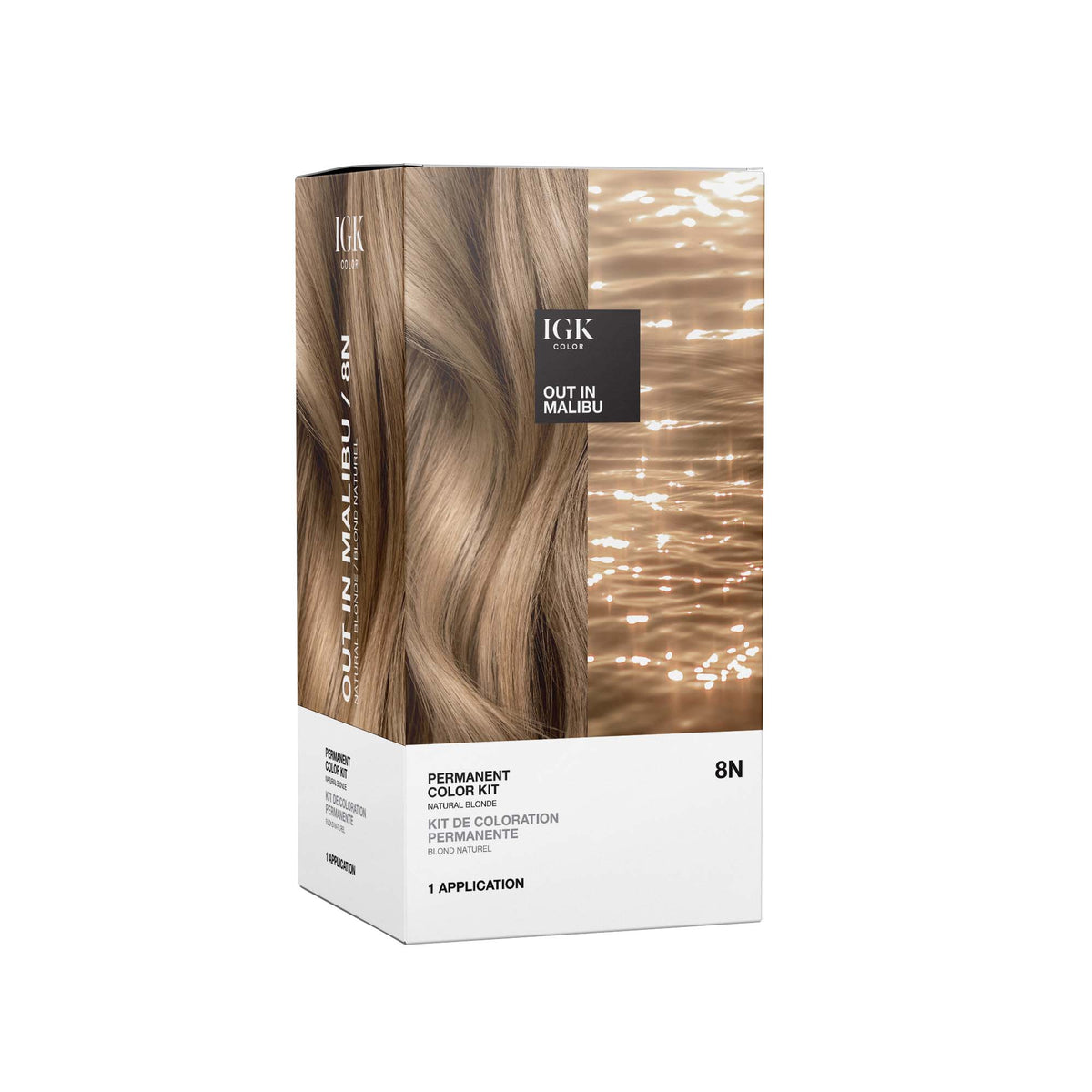 IGK Permanent Hair Color Kit - Out in Malibu 8N (Natural Blonde)