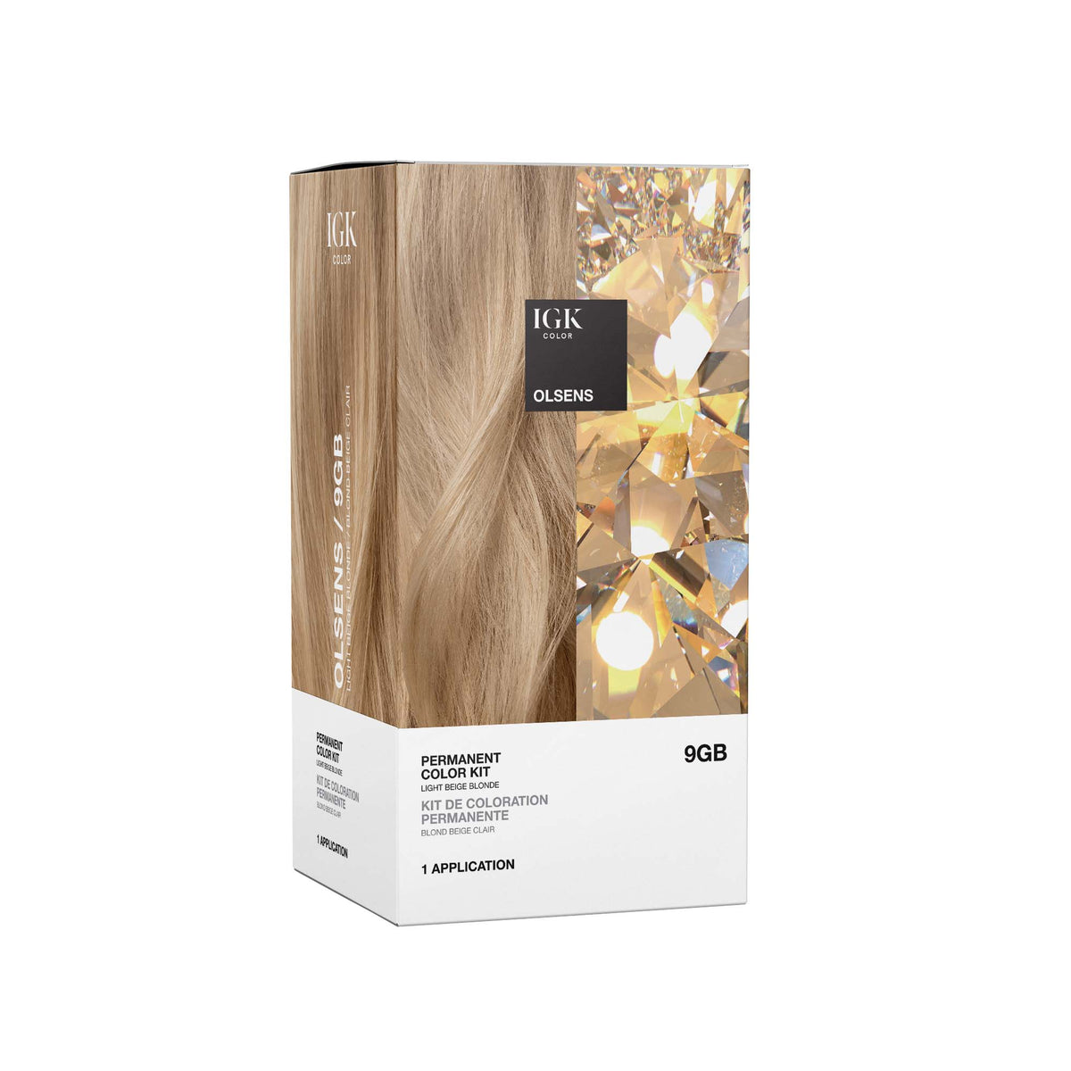 IGK Permanent Hair Color Kit - Olsens 9GB (Light Beige Blonde)