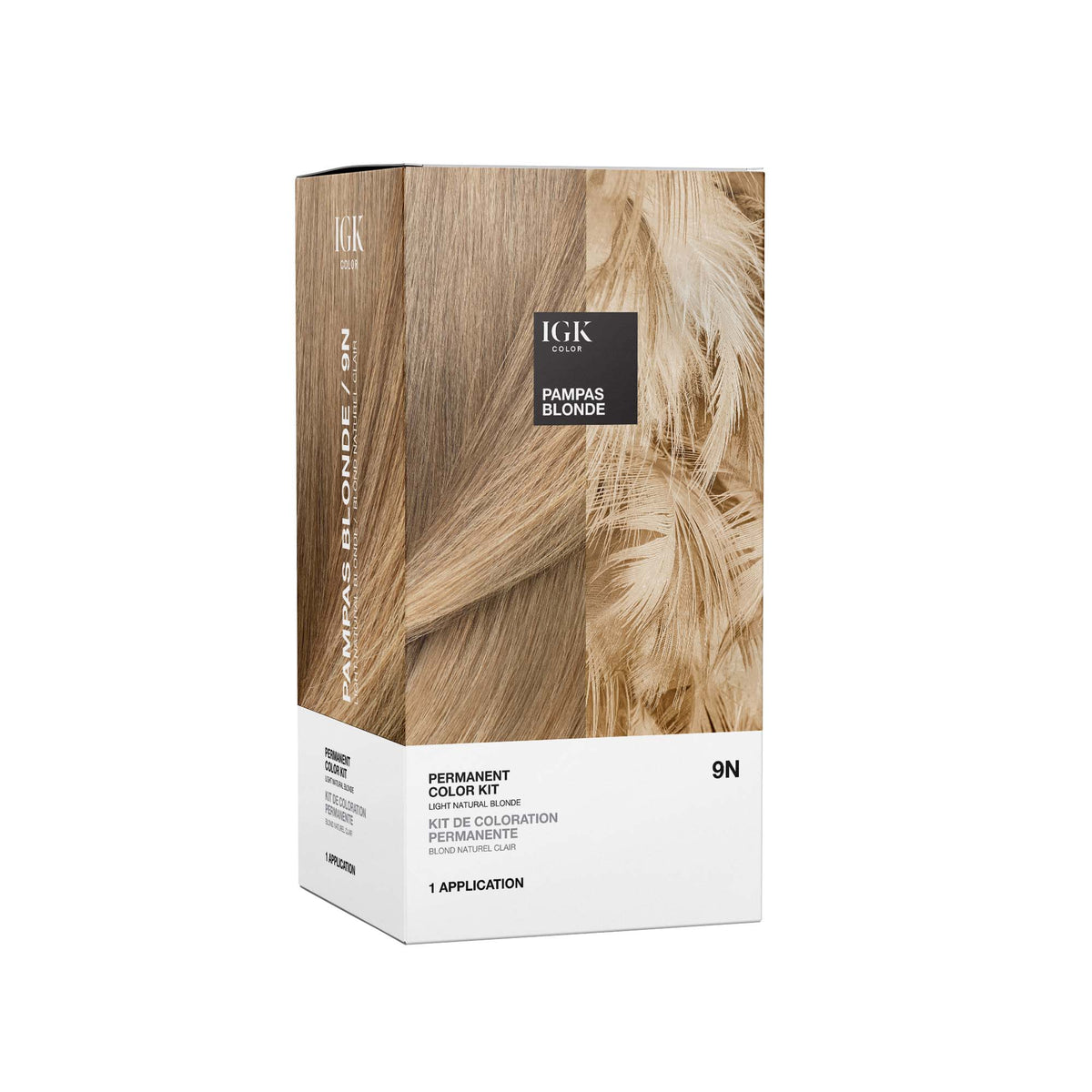 IGK Permanent Hair Color Kit - Pampas Blonde 9N (Light Natural Blonde)