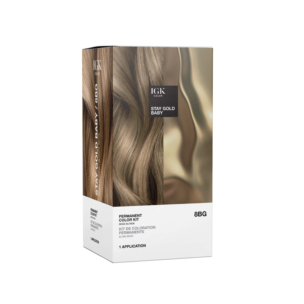 IGK Permanent Hair Color Kit - Stay Gold Baby 8BG (Beige Blonde)