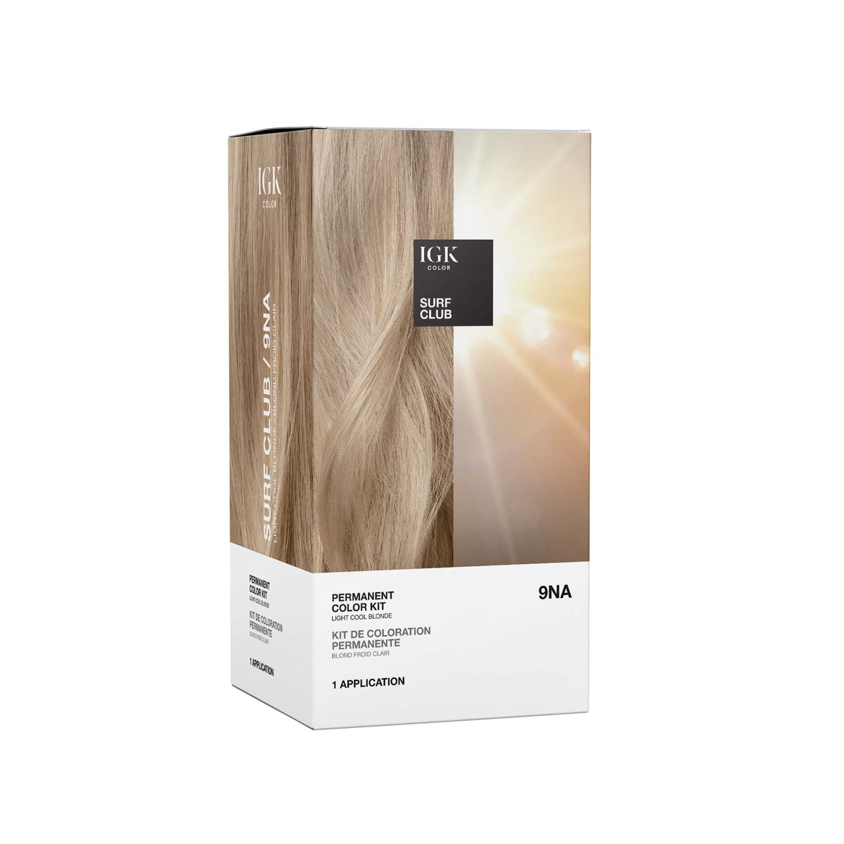 IGK Permanent Hair Color Kit - Surf Club 9NA (Light Cool Blonde)